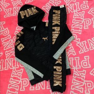 PINK Marled Grey/Copper Set